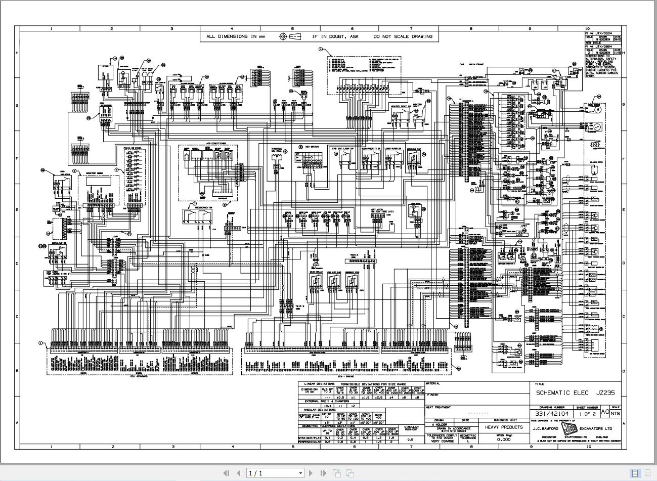 JCB Tracked Excavator JZ235 T3 2007 2020 Electrical and Hydraulic Diagram (1)