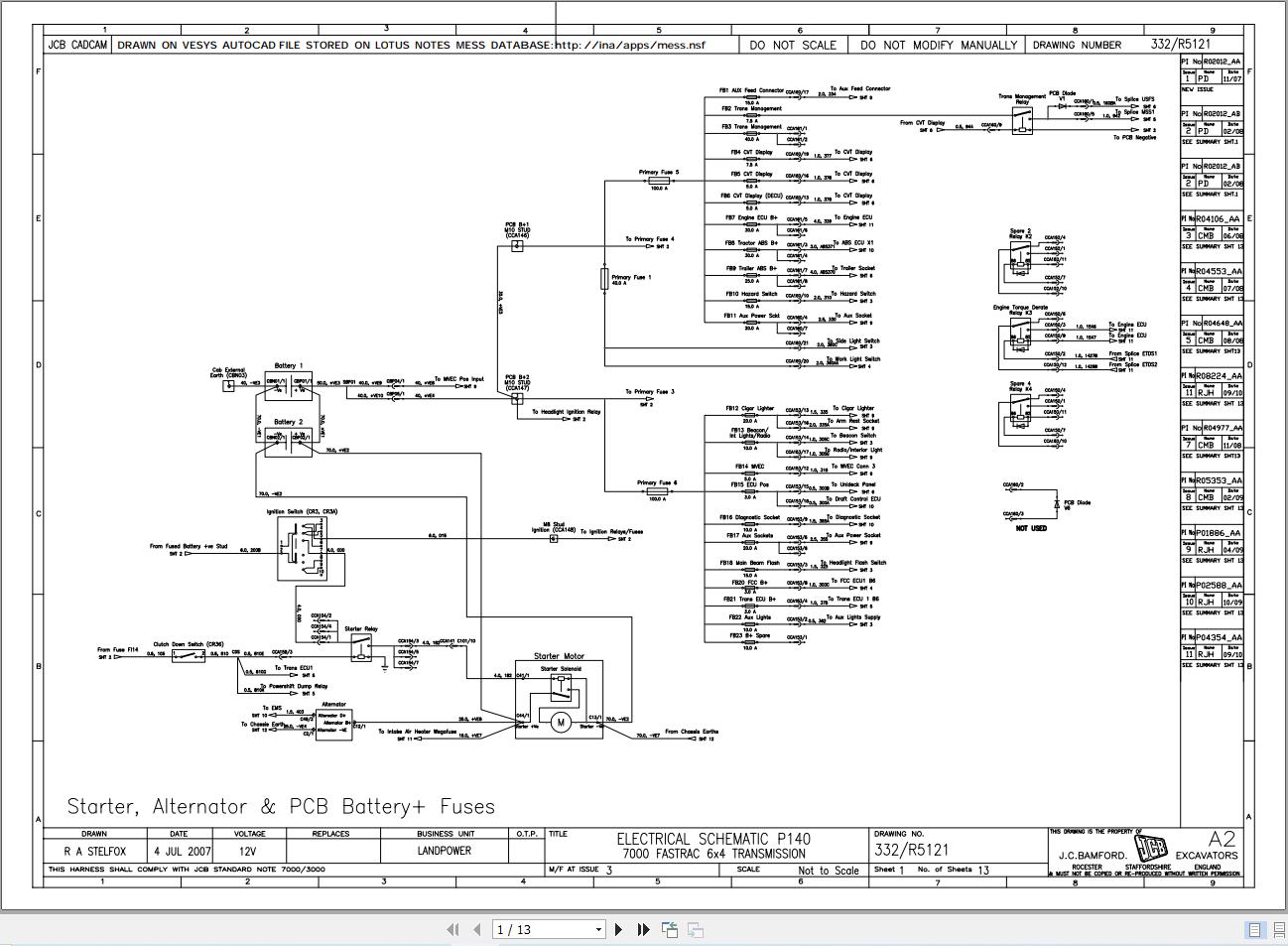 JCB Tractor Fastrac 7270 T3 2009 2011 Electrical and Hydraulic Diagram (1)
