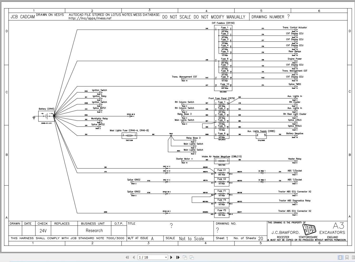 JCB Tractor Fastrac 8250 1 T3 2005 2006 Electrical Diagram (1)