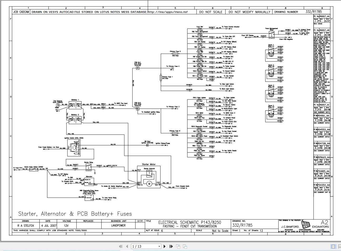JCB Tractor Fastrac 8250 2 T3 2008 2011 Electrical and Hydraulic Diagram (1)