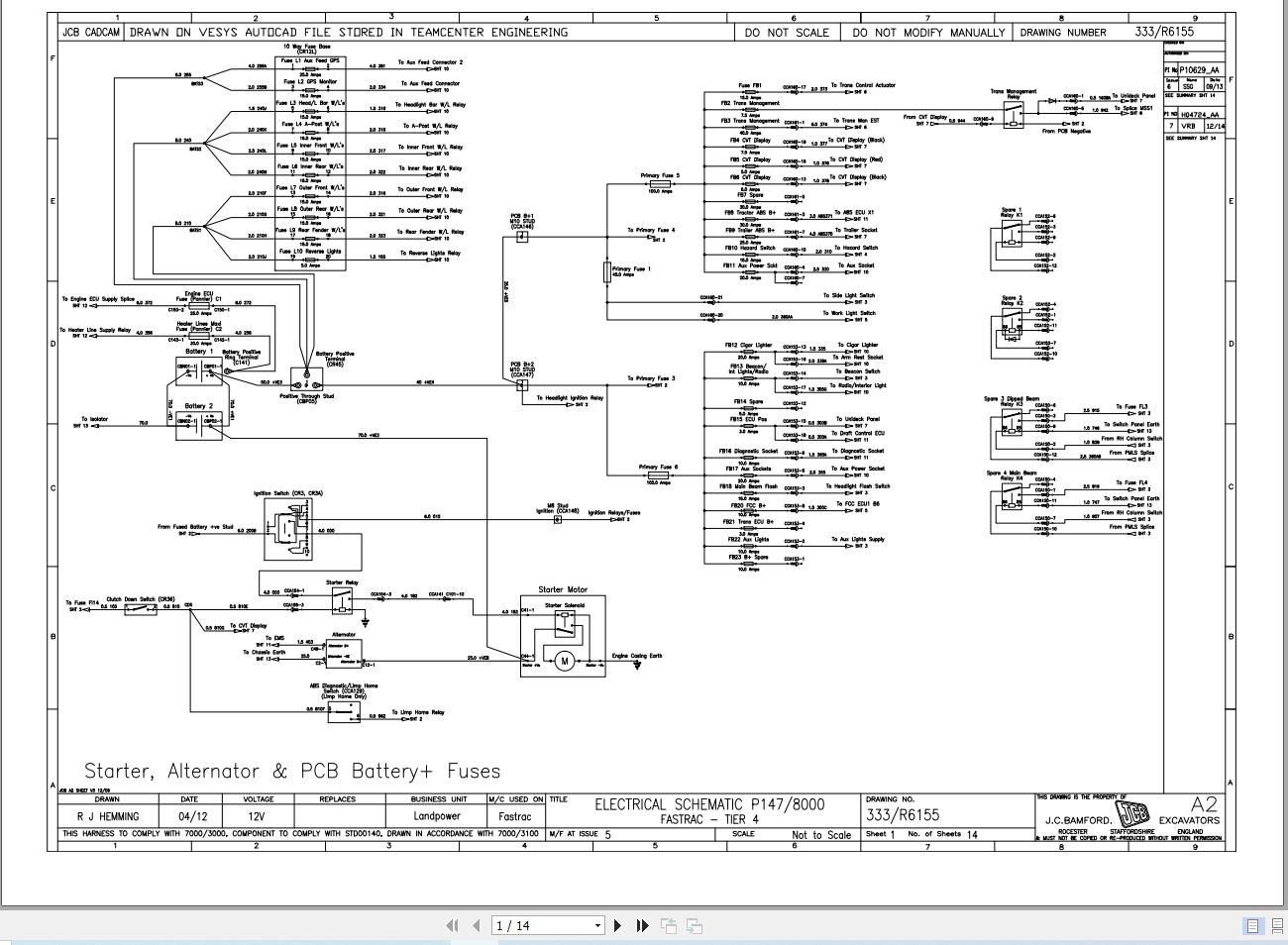 JCB Tractor Fastrac 8310 3 T4i 2011 2016 Electrical and Hydraulic Diagram (1)