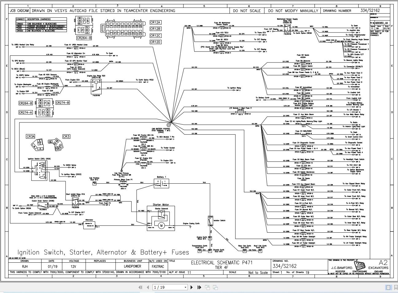 JCB Tractor Fastrac 8330 4 T4F 2016 2020 Electrical and Hydraulic Diagram (1)