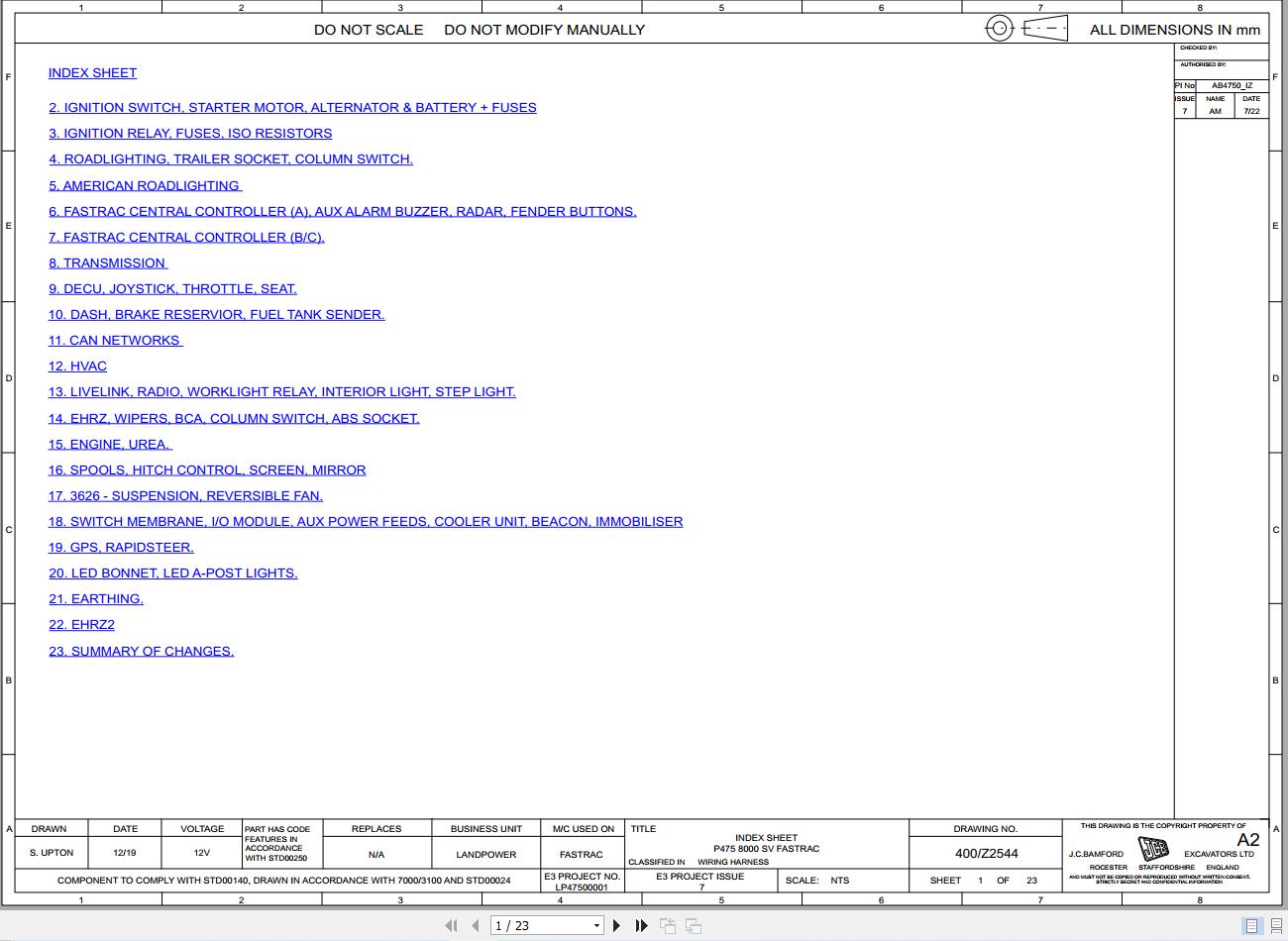 JCB Tractor Fastrac 8330 5 STV 2019 2022 Electrical and Hydraulic Diagram (1)