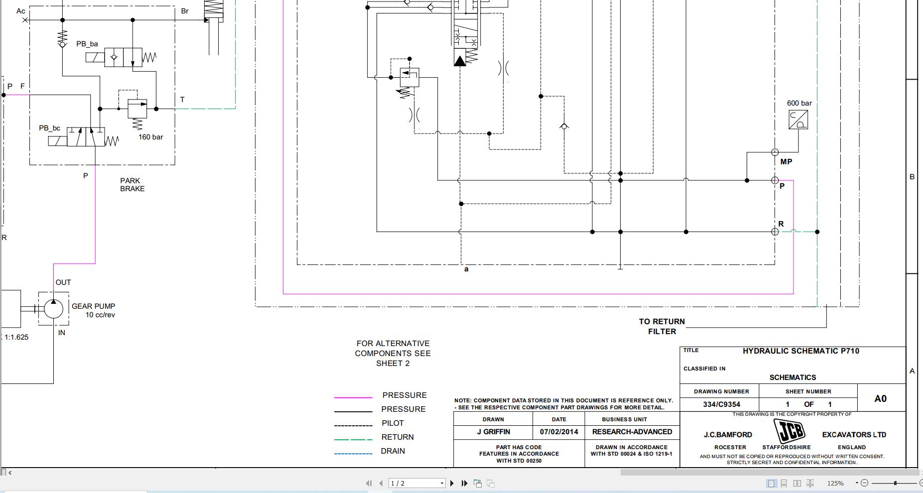 JCB Wheel Excavator 110W Pothole Pro T4F 2021 2025 Electrical and Hydraulic Diagram (3)