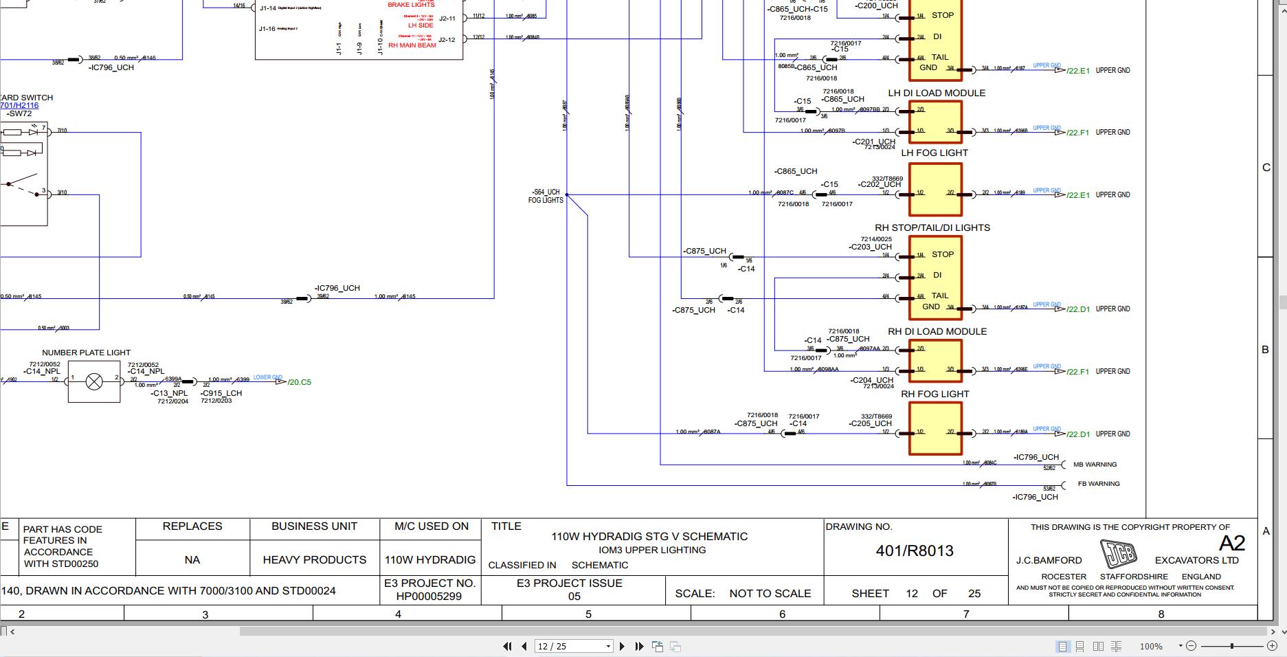 JCB Wheel Excavator 110W T4F 2017 2025 Electrical and Hydraulic Diagram (2)