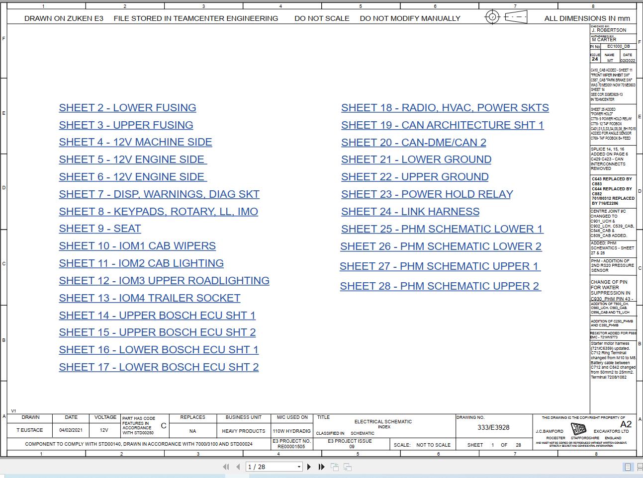 JCB Wheel Excavator 110W T4i 2016 2025 Electrical and Hydraulic Diagram (1)