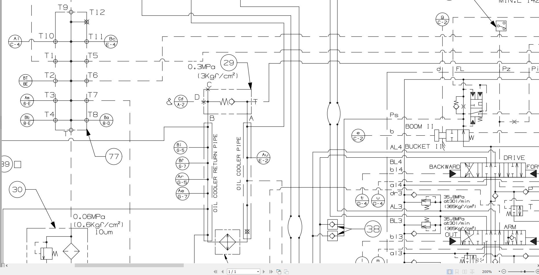 JCB Wheel Excavator JS130W T3 2005 2011 Hydraulic Diagram (2)