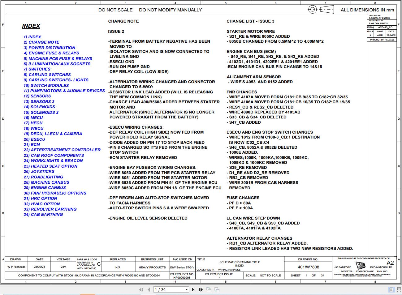 JCB Wheel Excavator JS145W STV 2021 2025 Electrical and Hydraulic Diagram (1)