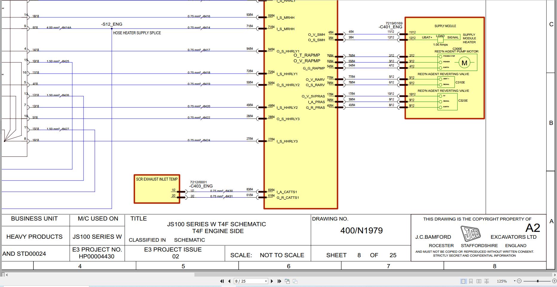 JCB Wheel Excavator JS145W T4F 2018 2022 Electrical and Hydraulic Diagram (2)