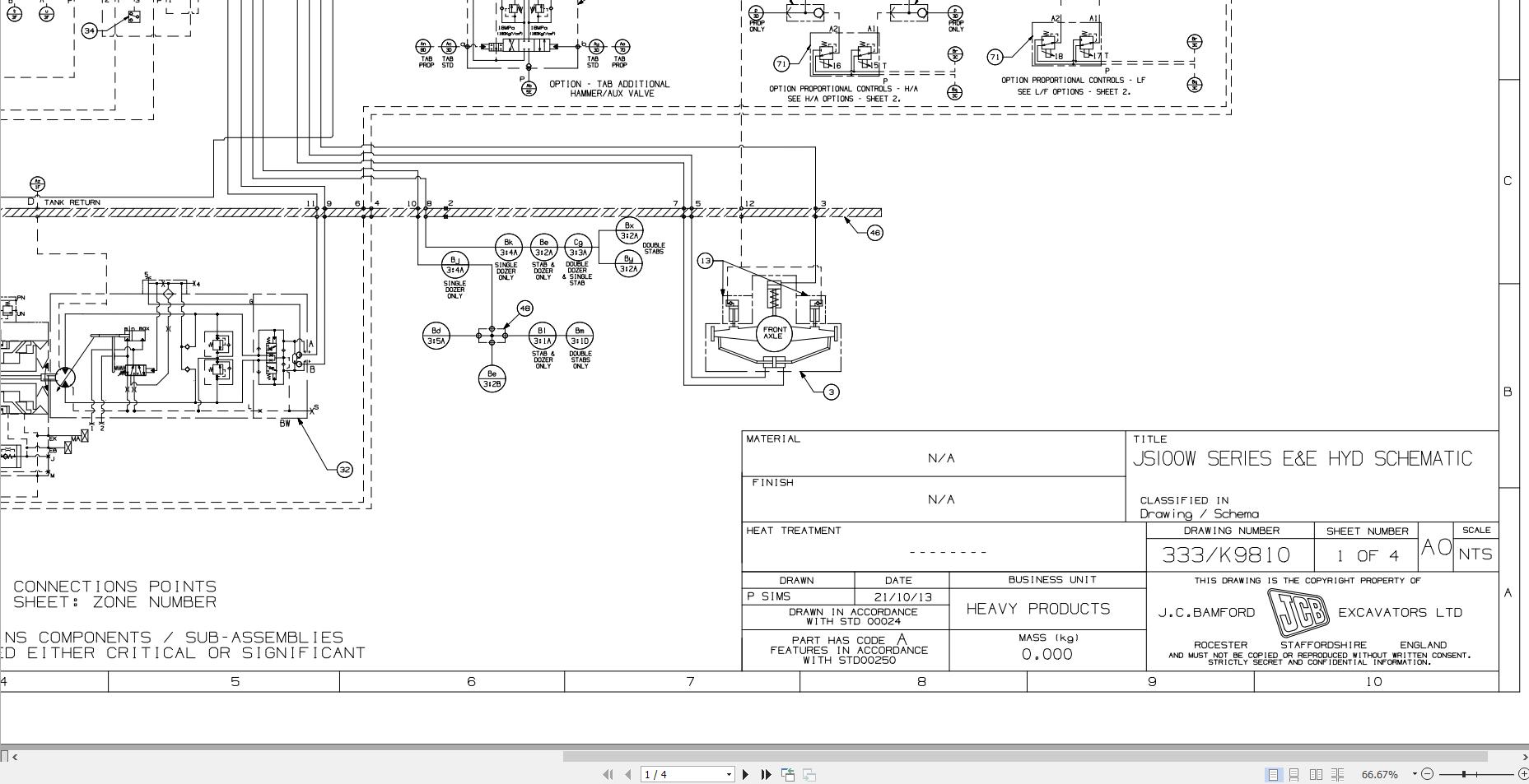 JCB Wheel Excavator JS145W T4F 2018 2022 Electrical and Hydraulic Diagram (3)