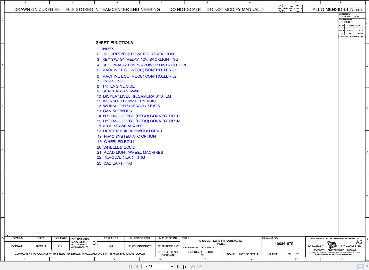 JCB Wheel Excavator JS160W T4F 2018 2021 Electrical and Hydraulic Diagram (1)