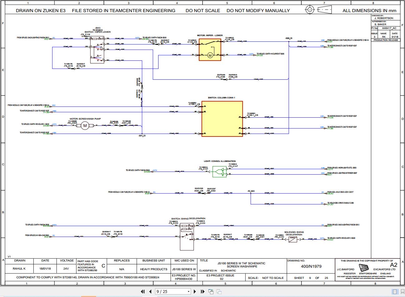 JCB Wheel Excavator JS160W T4F 2018 2021 Electrical and Hydraulic Diagram (2)