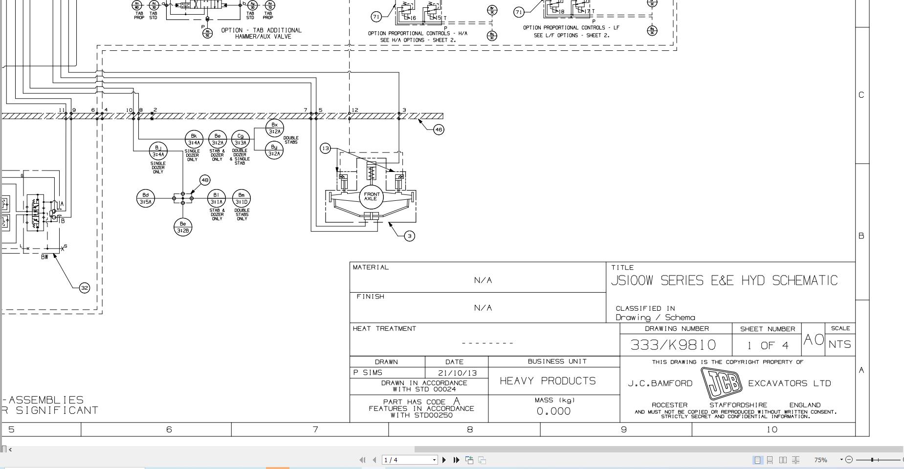 JCB Wheel Excavator JS160W T4F 2018 2021 Electrical and Hydraulic Diagram (3)
