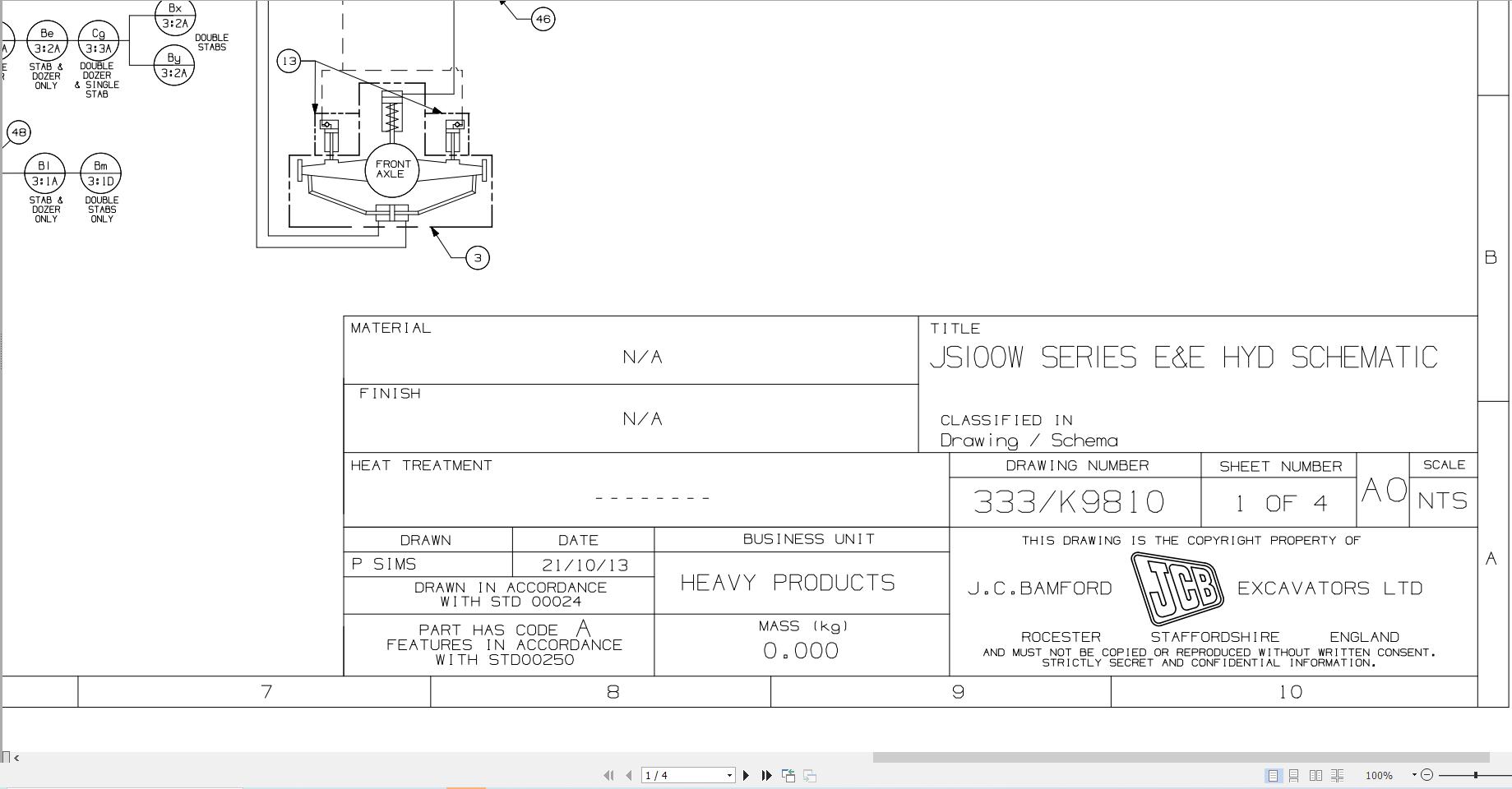 JCB Wheel Excavator JS160W T4i 2013 2018 Electrical and Hydraulic Diagram (1)