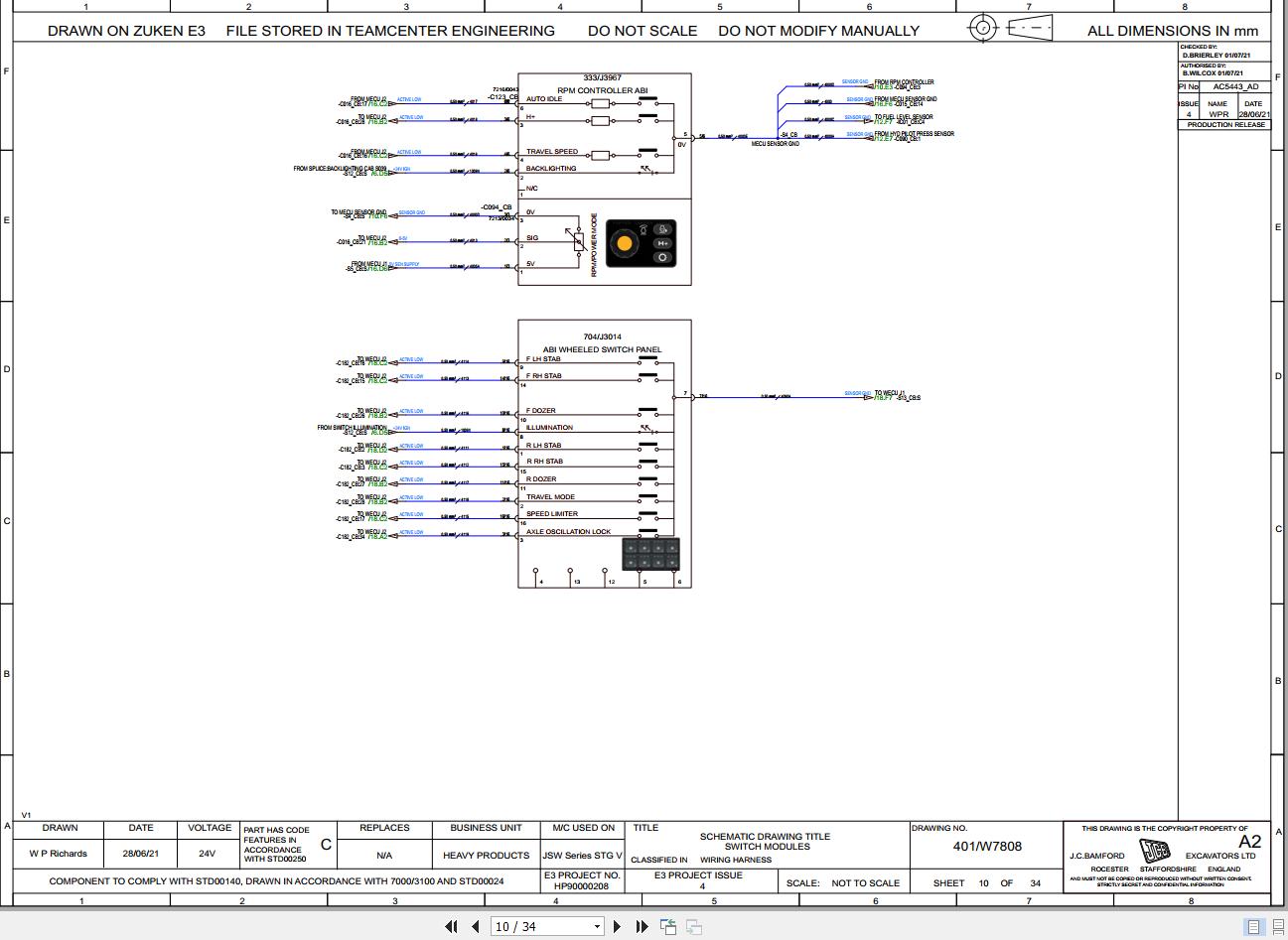 JCB Wheel Excavator JS175W STV 2020 2025 Electrical and Hydraulic Diagram (2)