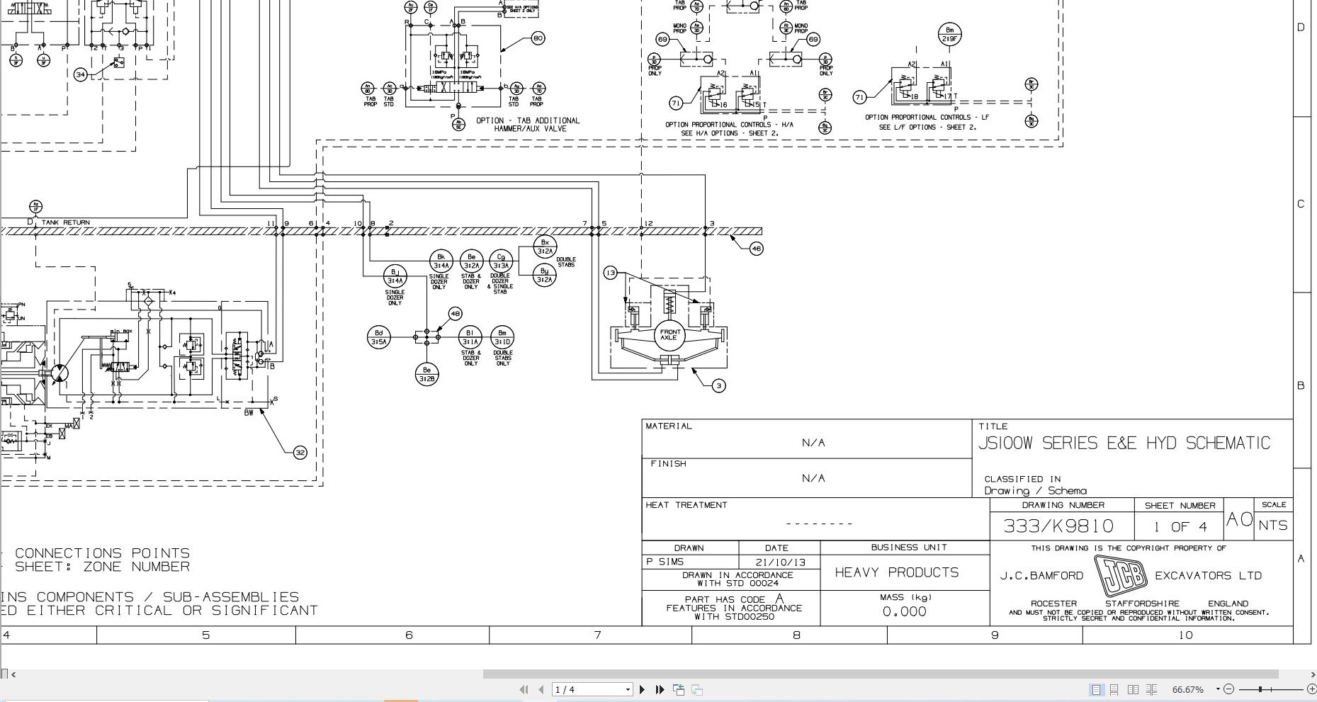 JCB Wheel Excavator JS175W STV 2020 2025 Electrical and Hydraulic Diagram (3)