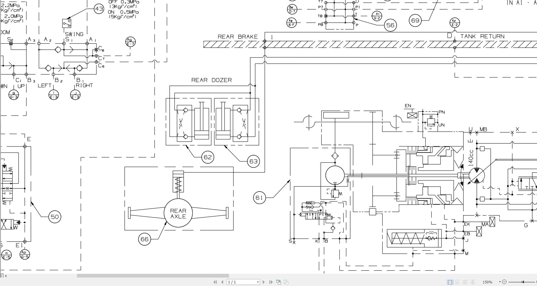 JCB Wheel Excavator JS175W T2 2006 2025 Electrical and Hydraulic Diagram (3)