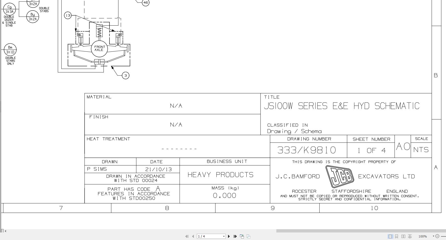 JCB Wheel Excavator JS175W T3 2007 2014 Electrical and Hydraulic Diagram (1)