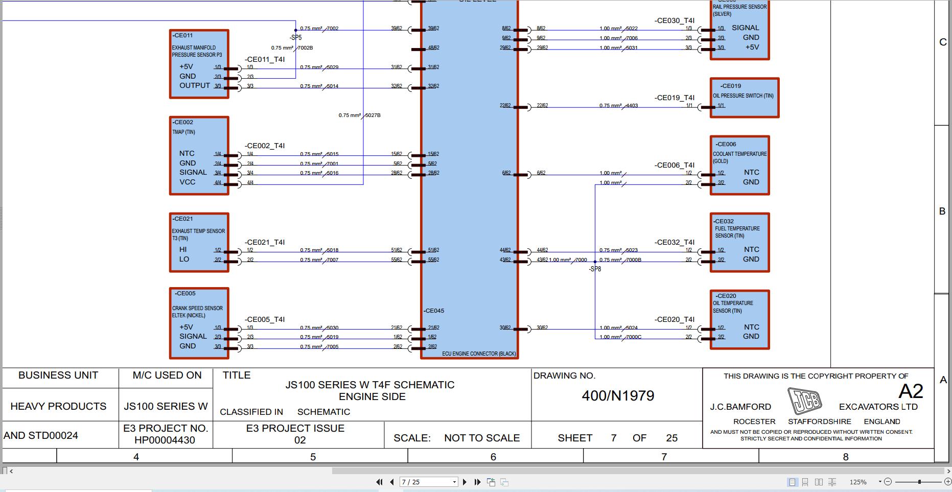 JCB Wheel Excavator JS175W T4F 2018 2021 Electrical and Hydraulic Diagram (2)