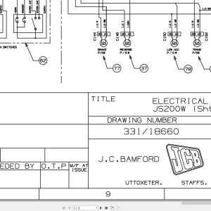 JCB Wheel Excavator JS200W T2 2005 2025 Electrical and Hydraulic Diagram (1)