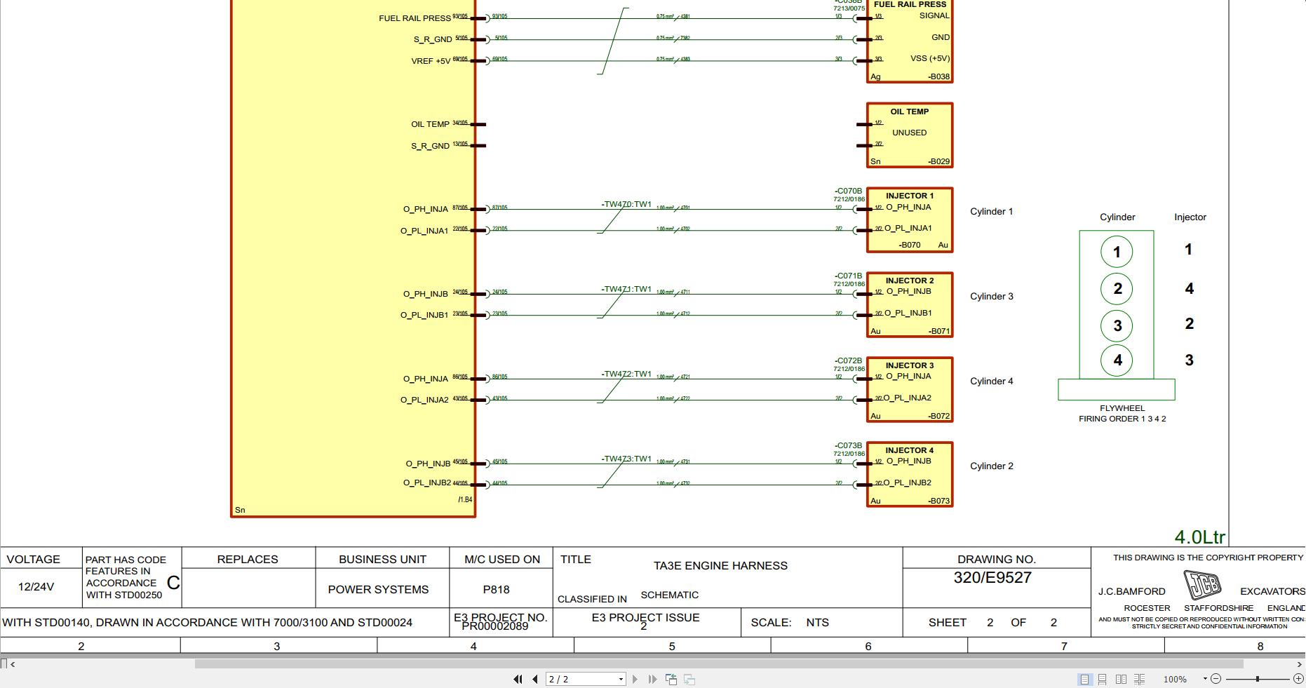 JCB Wheel Excavator JS200W T3 2007 2015 Electrical and Hydraulic Diagram (2)