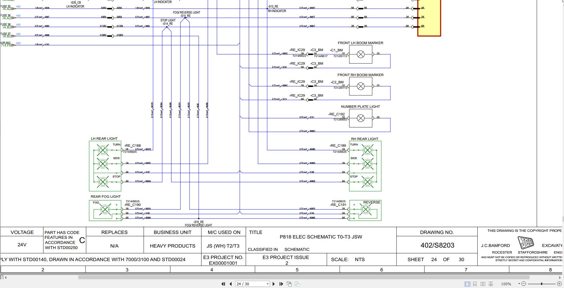 JCB Wheel Excavator JS20MH T3 2012 2025 Electrical and Hydraulic Diagram (2)