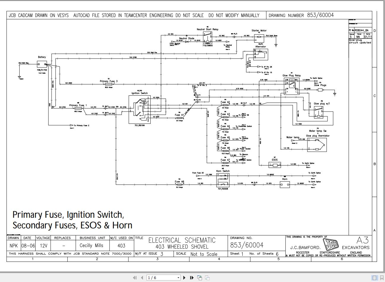 JCB Wheel Loader 403 T3 GAT 2012 2014 Electrical and Hydraulic Diagram (1)