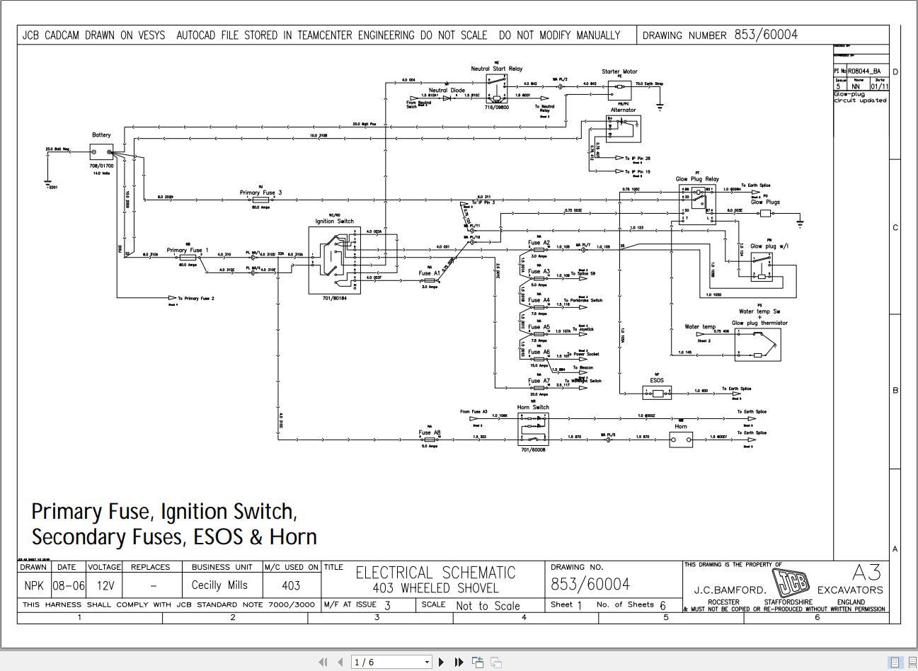 JCB Wheel Loader 403 T3 JCB 2009 2016 Electrical and Hydraulic Diagram (1)
