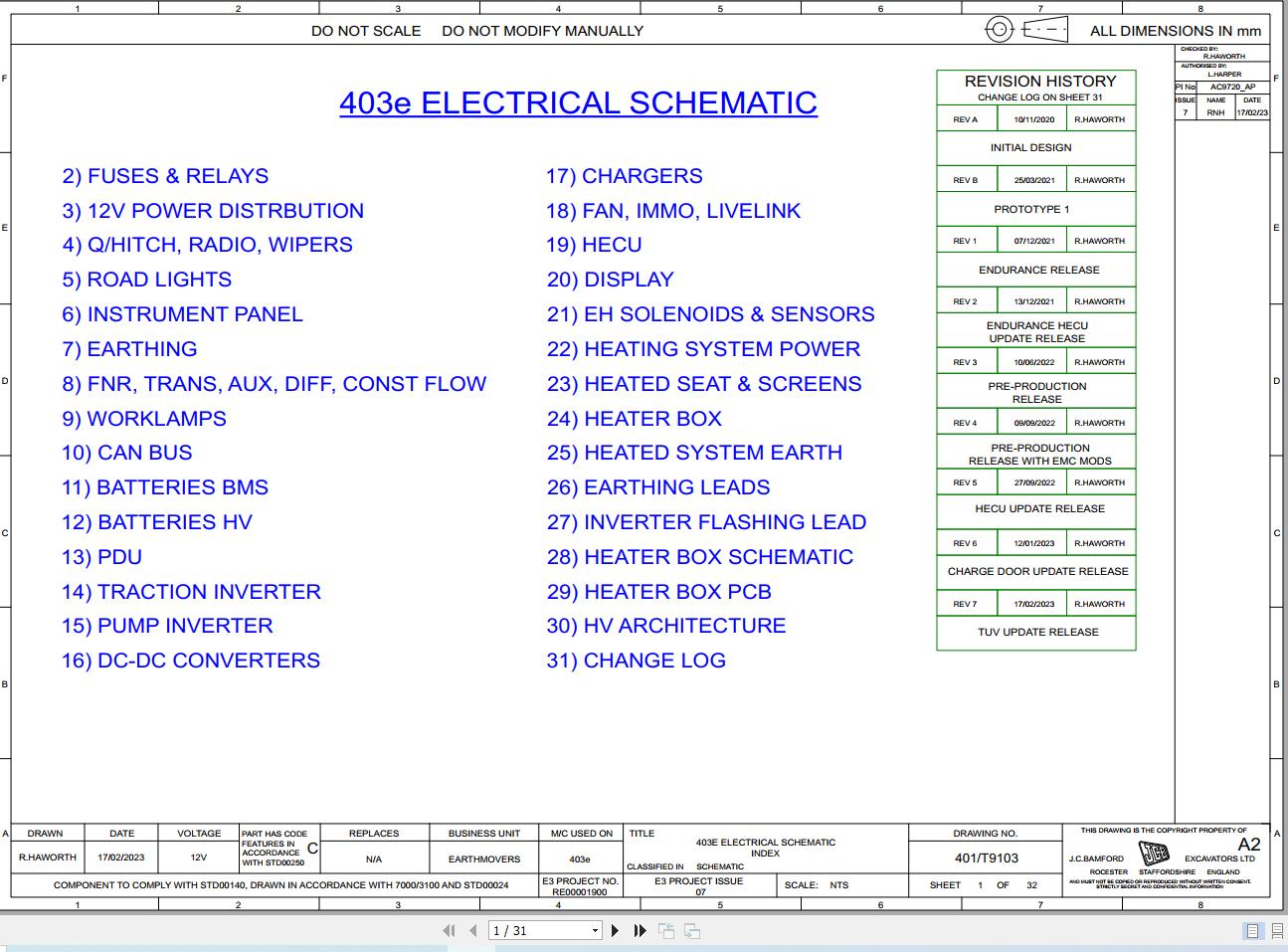 JCB Wheel Loader 403E 2022 2025 Electrical and Hydraulic Diagram (1)