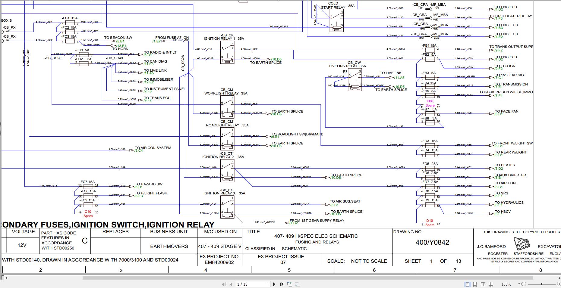 JCB Wheel Loader 409 STV 2019 2025 Electrical and Hydraulic Diagram (1)