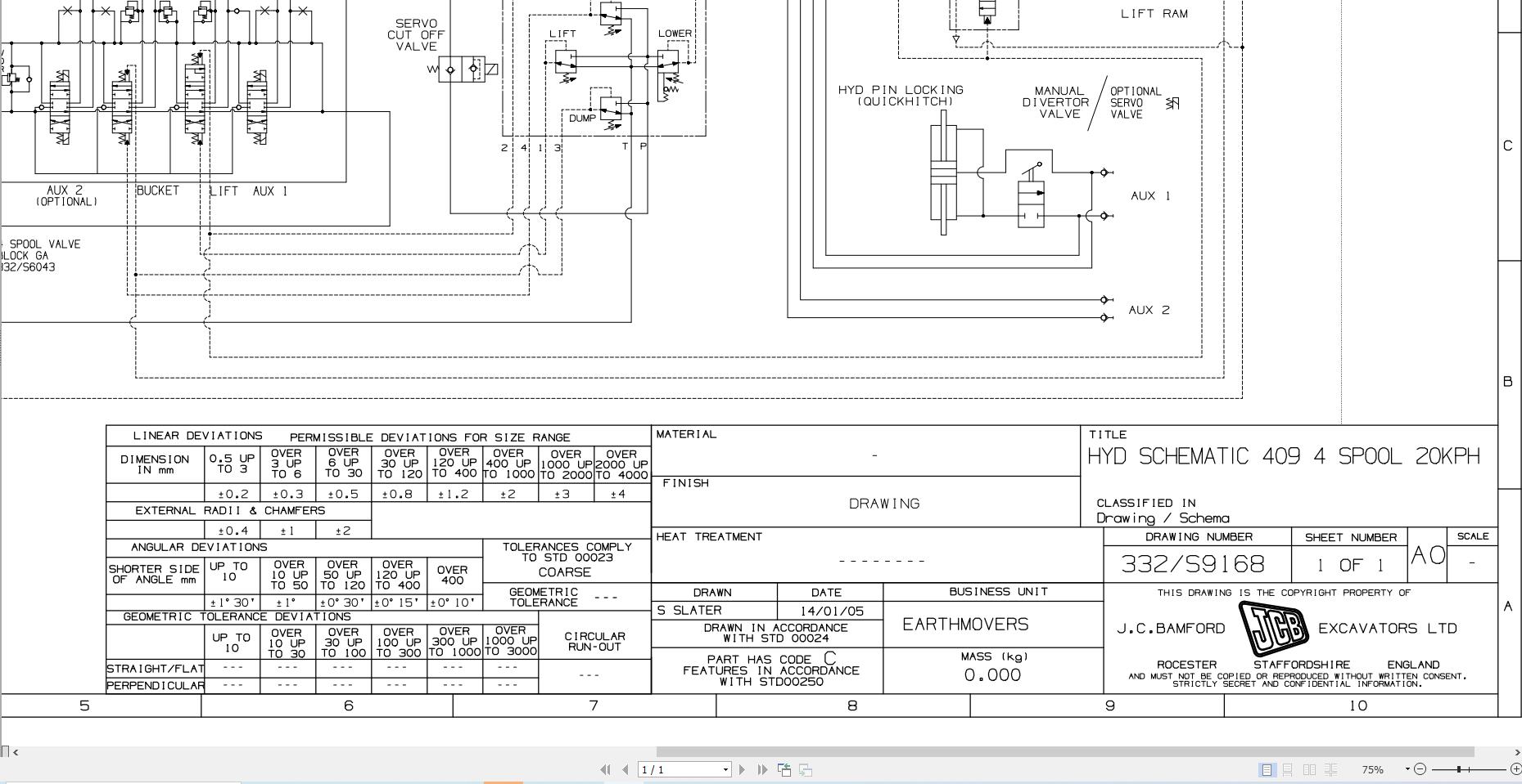 JCB Wheel Loader 409 T3 2008 2014 Electrical and Hydraulic Diagram (1)