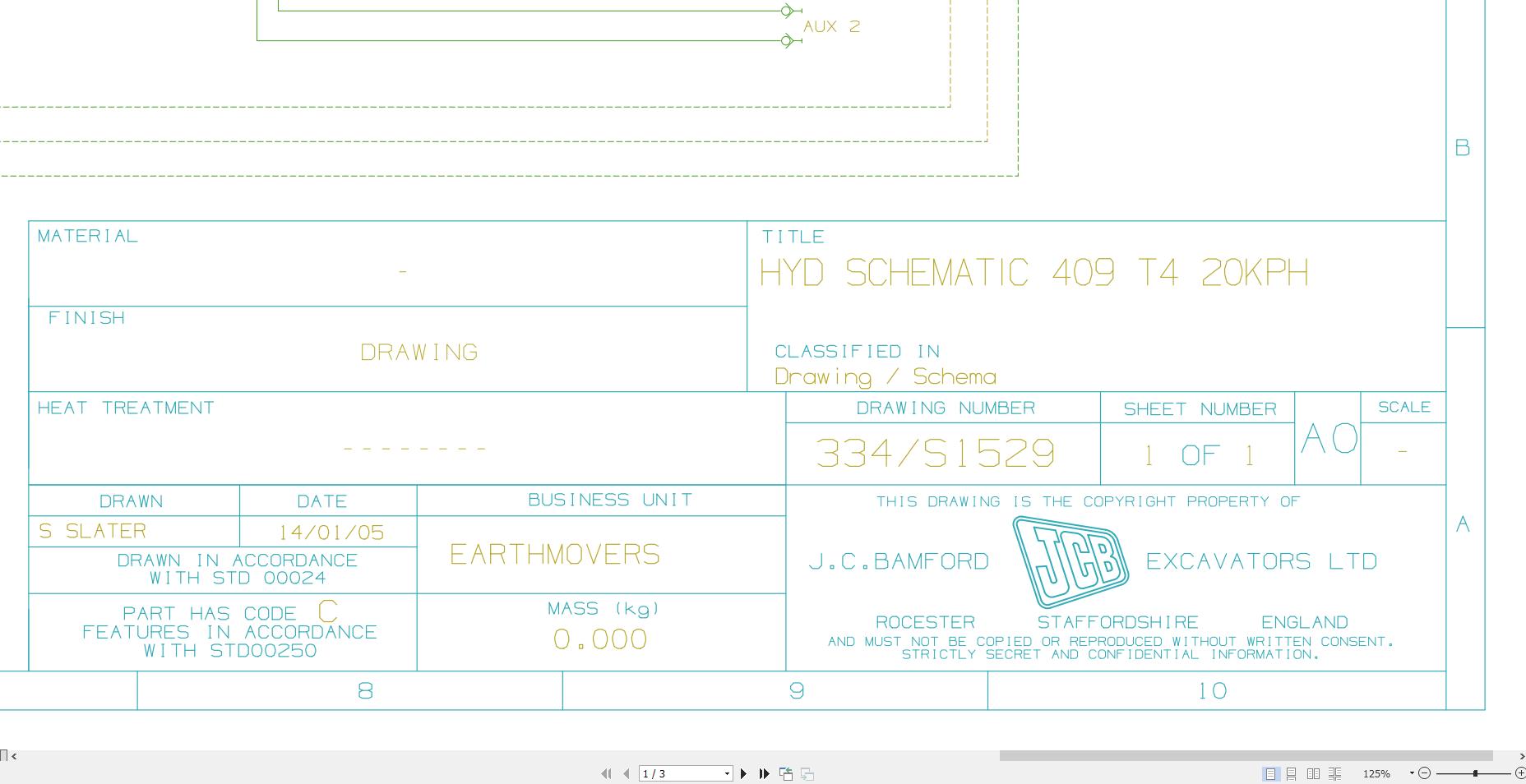 JCB Wheel Loader 409 T4F 2014 2025 Electrical and Hydraulic Diagram (1)