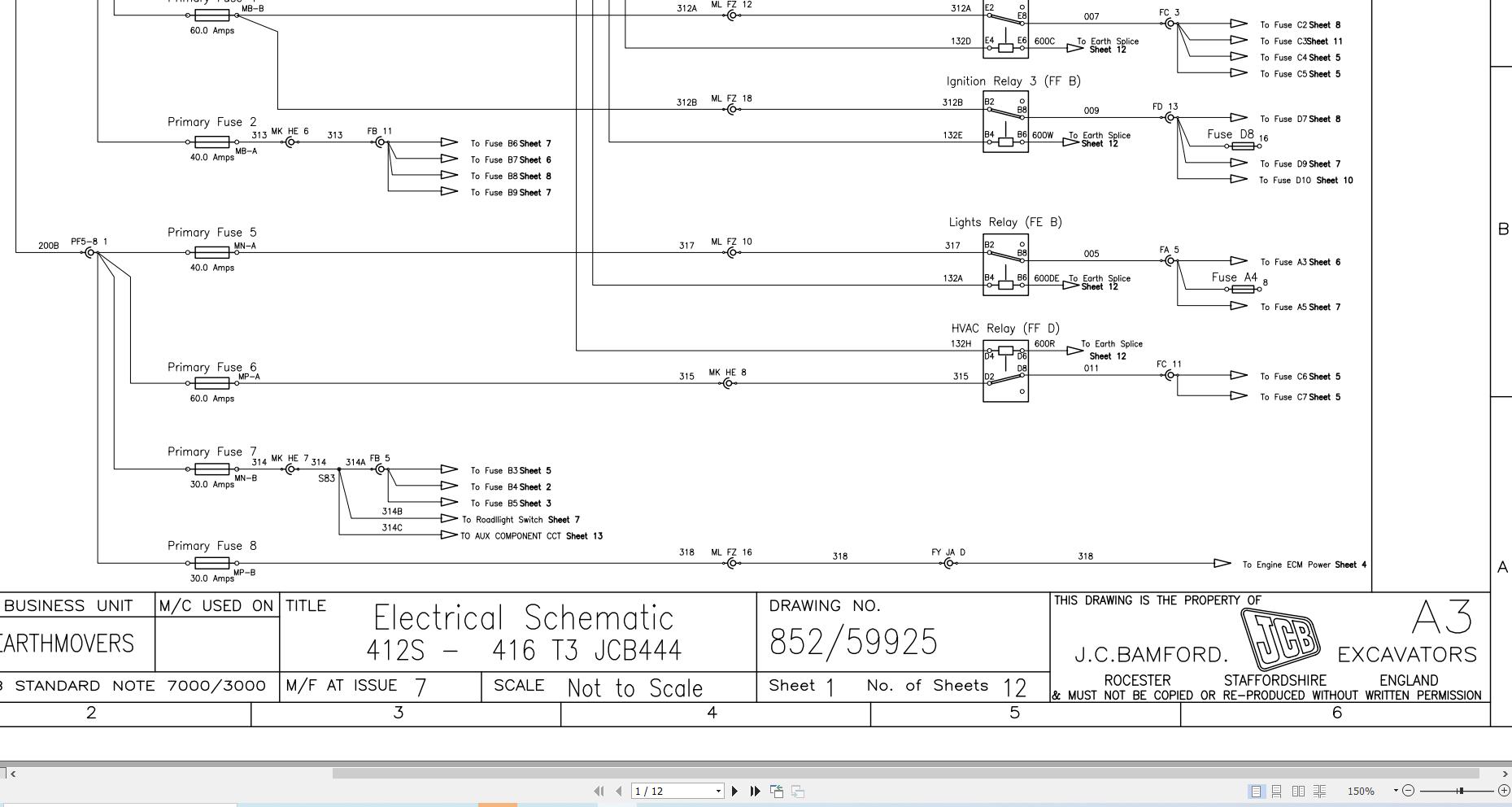 JCB Wheel Loader 412S T3 2007 2015 Electrical Diagram (1)