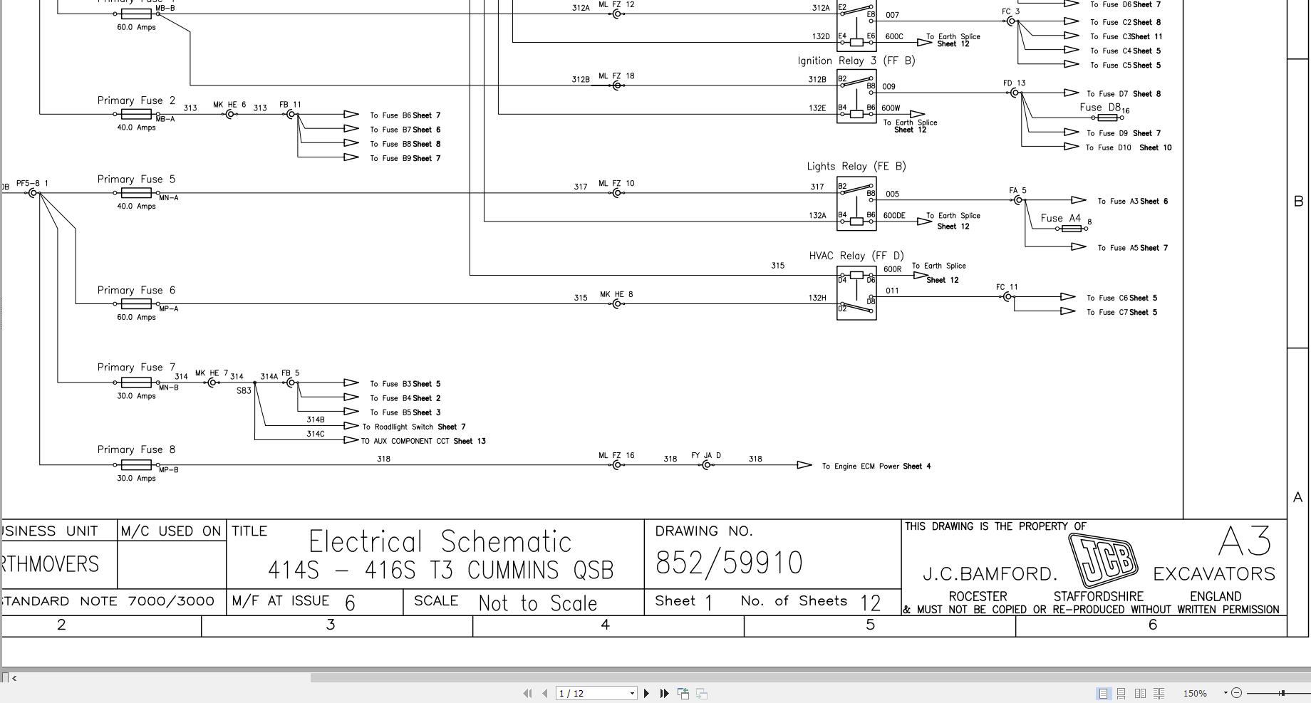 JCB Wheel Loader 414S T3 2006 2013 Electrical Diagram (1)