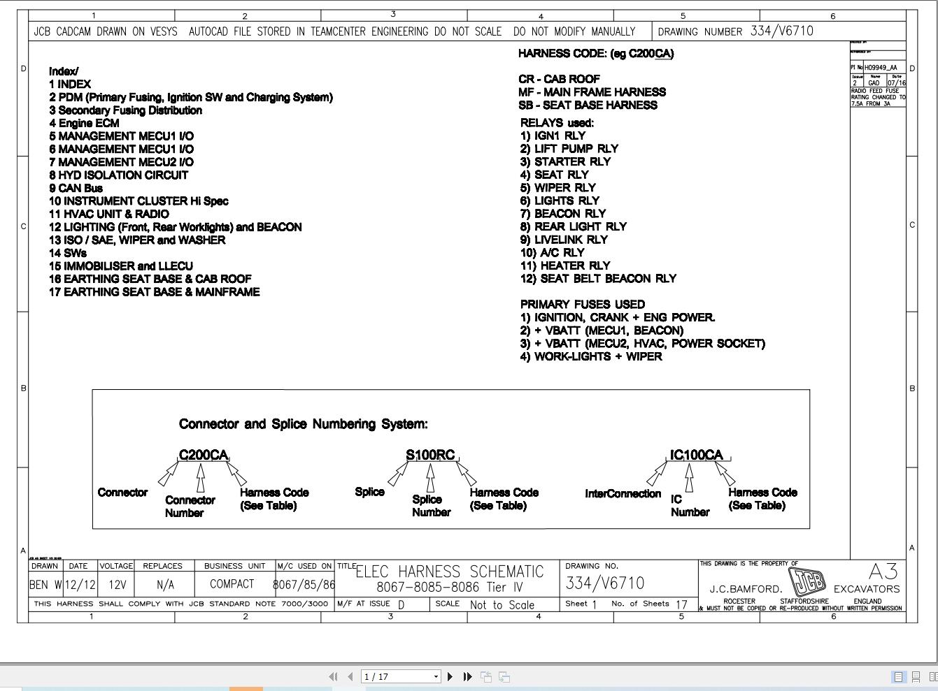JCB Wheel Loader 416 T2 JCB Electrical Diagram (1)