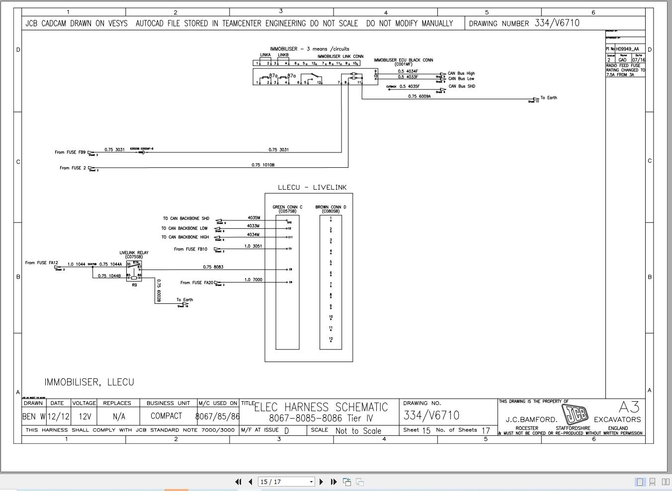 JCB Wheel Loader 416 T2 JCB Electrical Diagram (2)