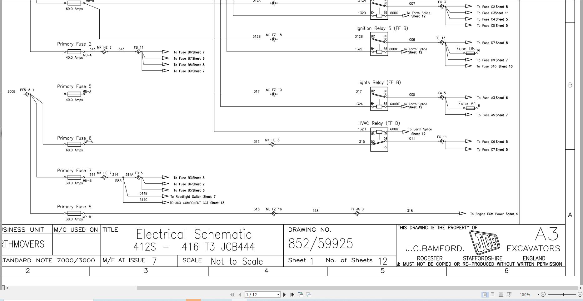 JCB Wheel Loader 416 T3 2007 2015 Electrical Diagram (1)