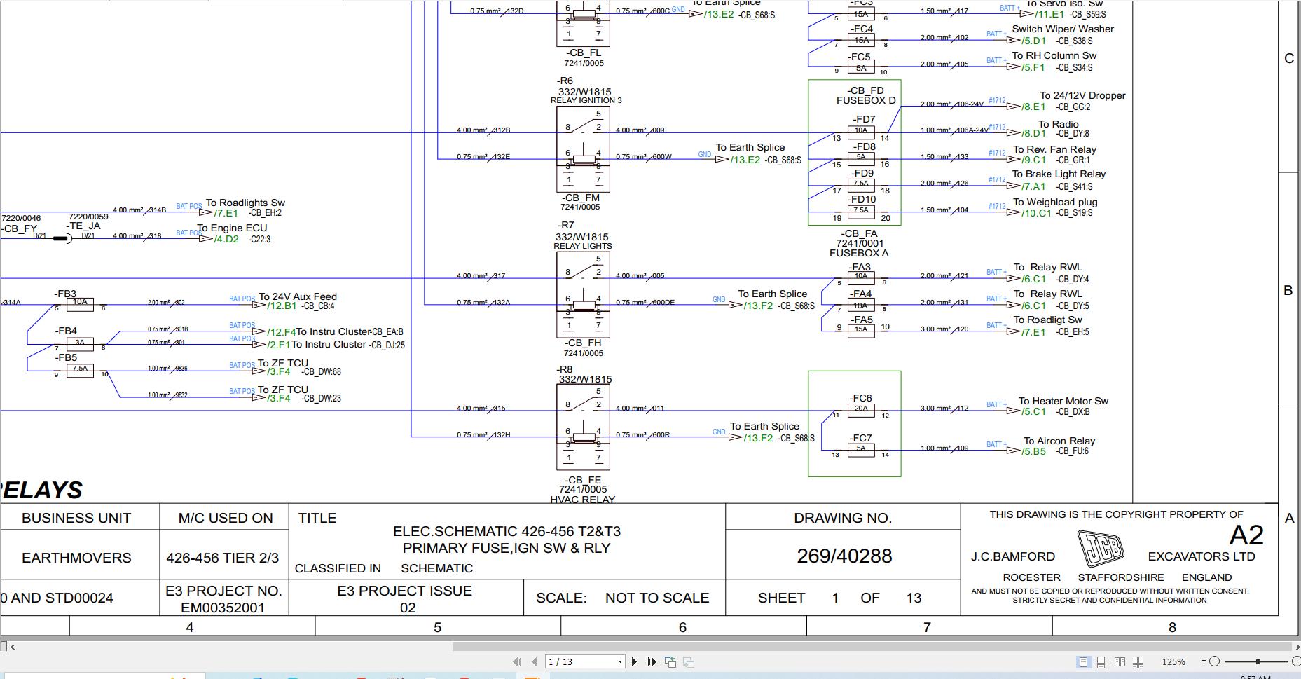 JCB Wheel Loader 426 T3 2006 2013 Electrical and Hydraulic Diagram (1)