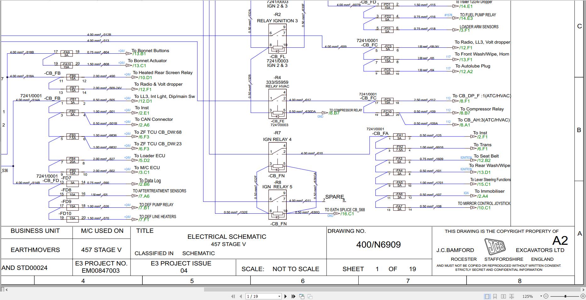 JCB Wheel Loader 427 AGRI STV 2019 2024 Electrical and Hydraulic Diagram (1)