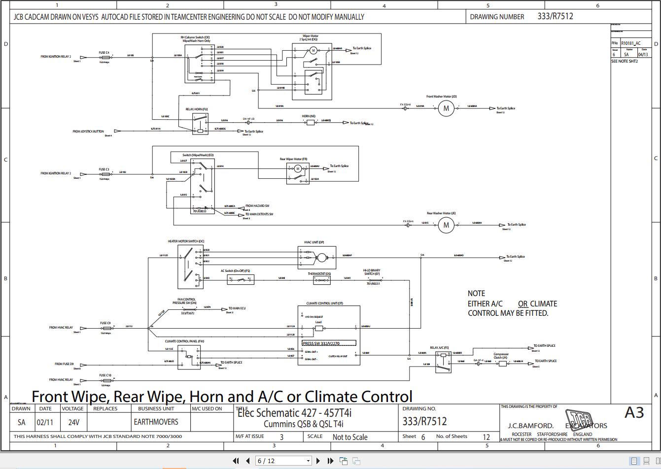 JCB Wheel Loader 427 T4i 2011 2016 Electrical and Hydraulic Diagram (1)