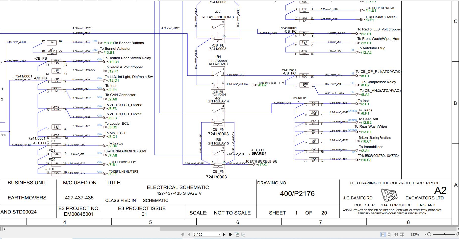 JCB Wheel Loader 435S STV 2019 2025 Electrical and Hydraulic Diagram (1)