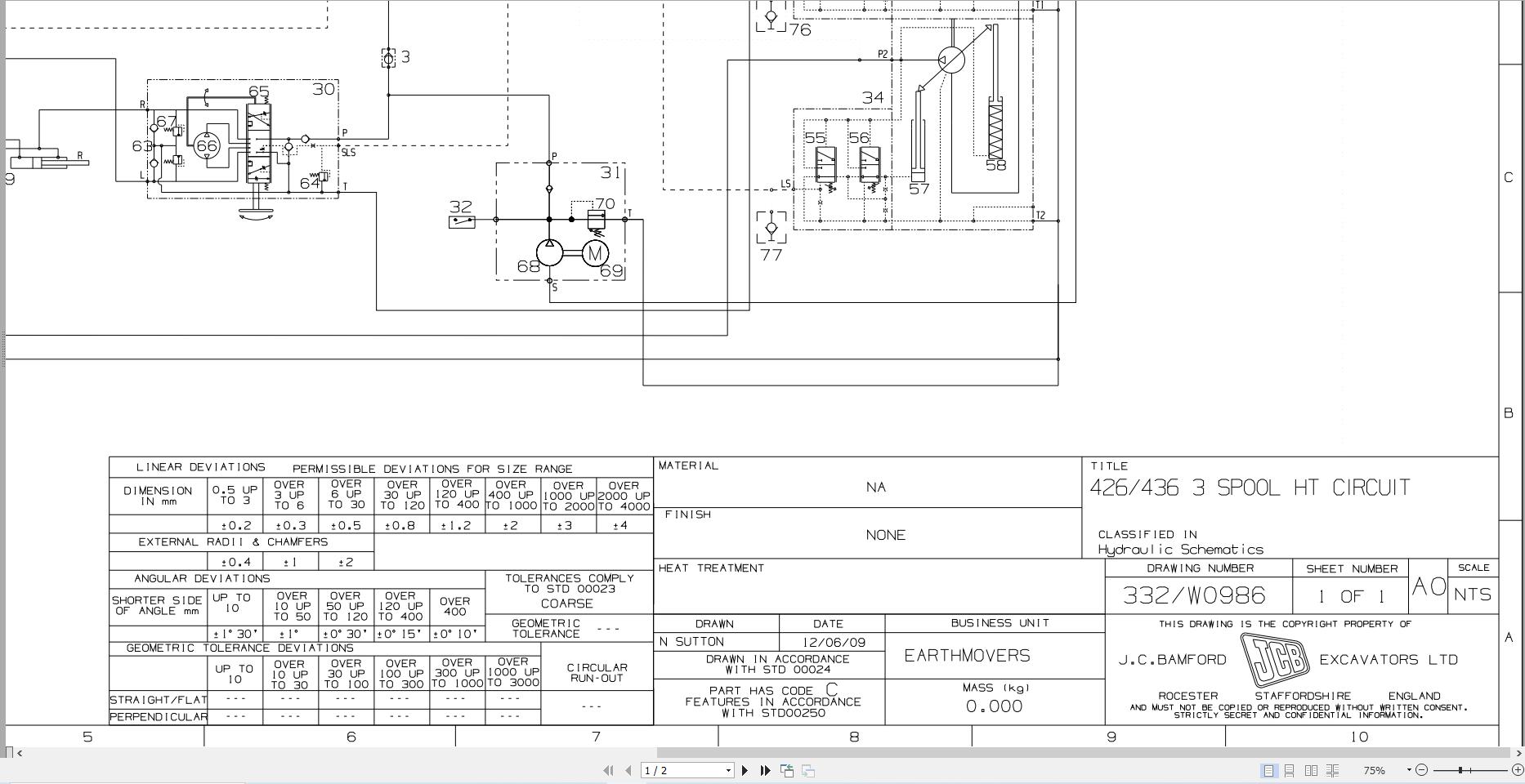 JCB Wheel Loader 436 T2 2001 2025 Electrical and Hydraulic Diagram (2)