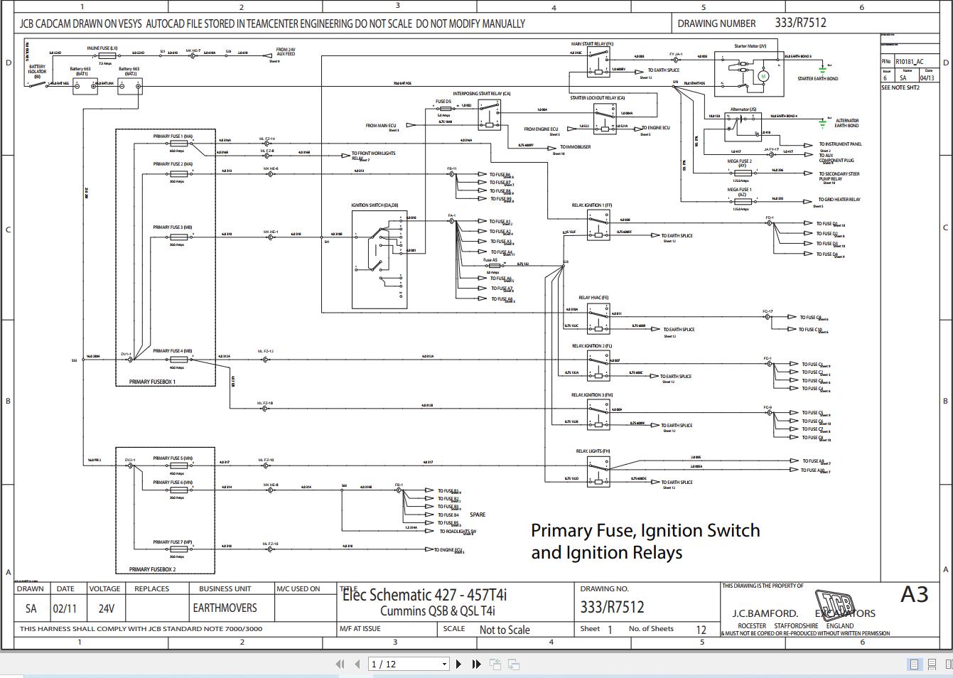 JCB Wheel Loader 437 T4i 2011 2016 Electrical and Hydraulic Diagram (2)