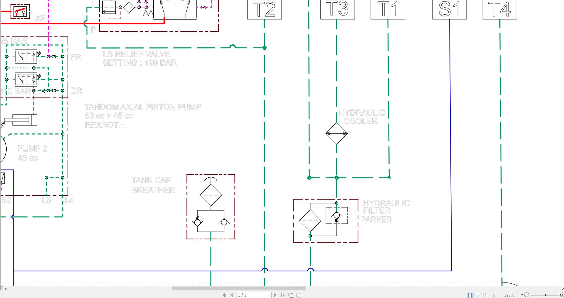 JCB Wheel Loader 455 5 CEV Stage V 2022 2025 Hydraulic Diagram (1)