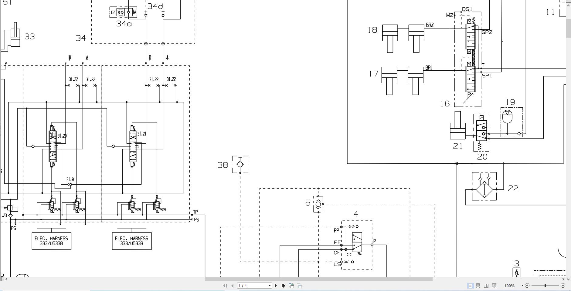 JCB Wheel Loader 457 T4F 2014 2021 Electrical and Hydraulic Diagram (2)