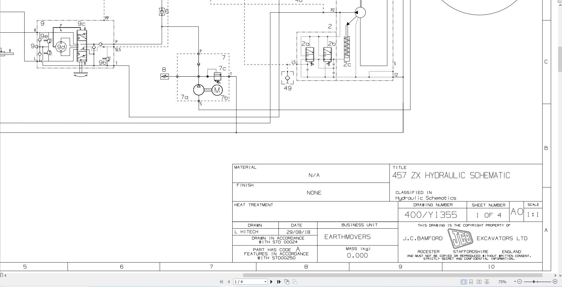 JCB Wheel Loader 457S T4F STV 2021 2025 Electrical and Hydraulic Diagram (1)