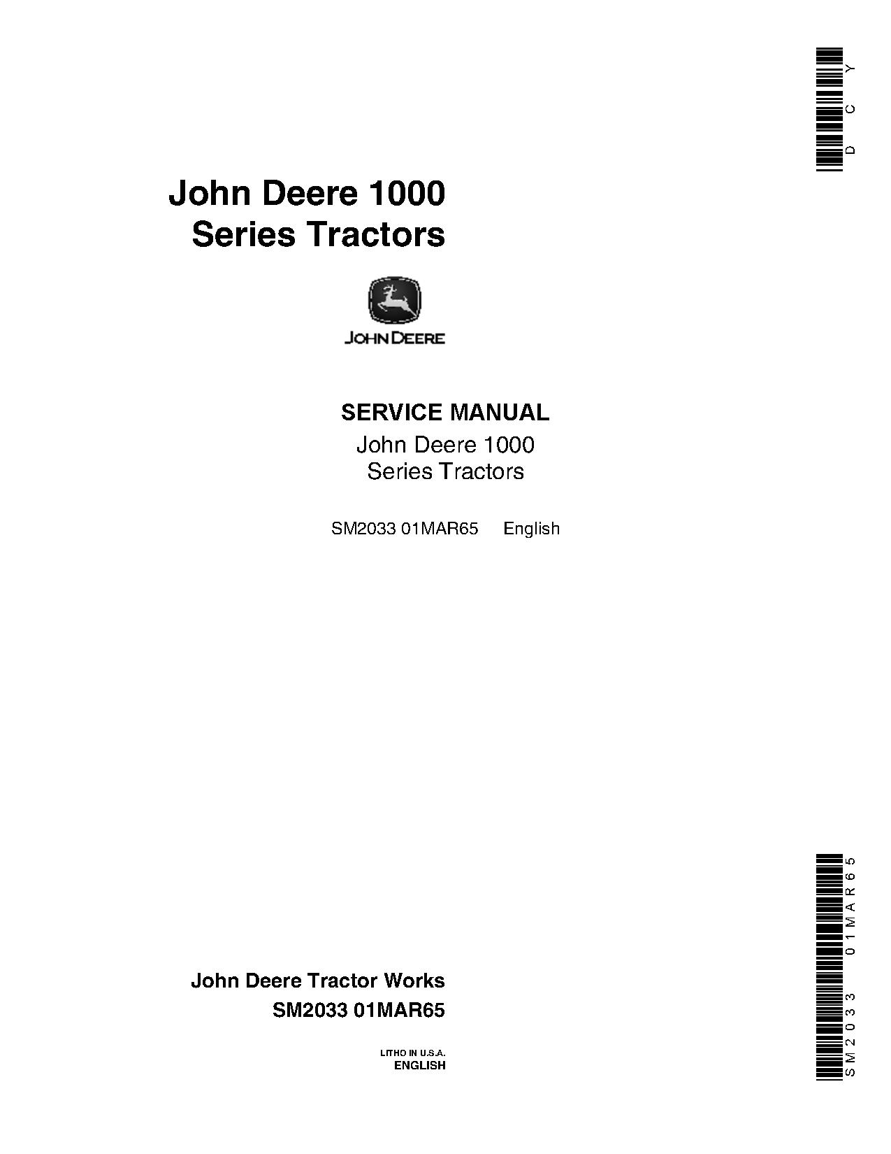 John Deere 1000 Series Tractors Service Manual SM2033 (1)