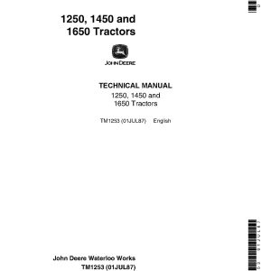 John Deere 1250 1450 1650 Tractors Technical Manual TM1253 (1)