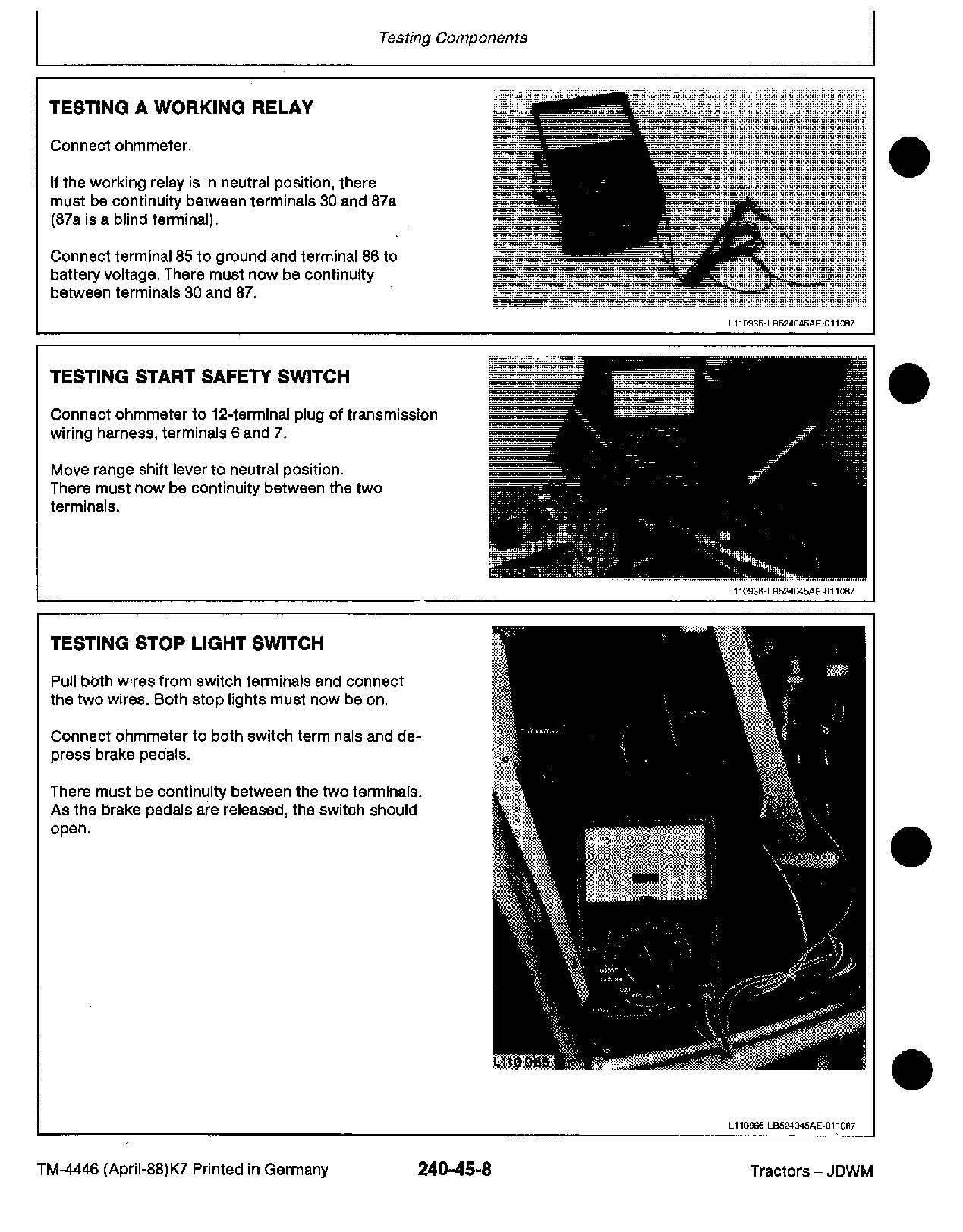 John Deere 1350 1550 1750 1850 1950 2250 2450 2650 2850 3050 3350 3650 Tractors Operation Test Manual TM4446 (3)