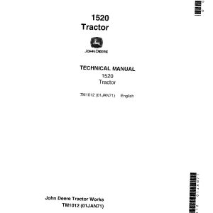 John Deere 1520 Tractors Technical Manual TM1012 (1)